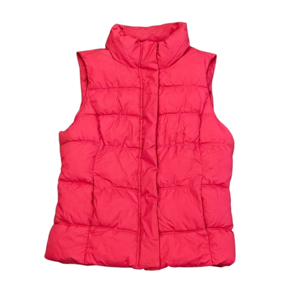 Gap Women Medium Lipstick Pink Weekend Puffer Quilted Outdoor Full Zip Snap Vest - Picture 1 of 6